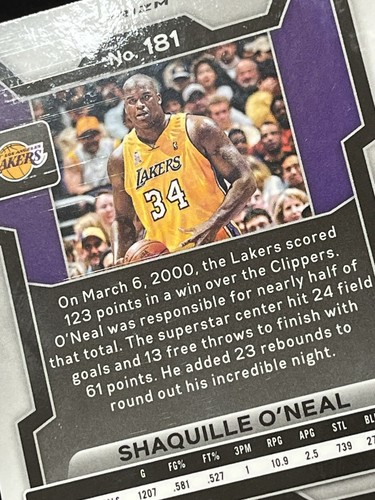 2023-24 Panini Prizm Shaq Shaquille O'Neal Silver Prizm #181 Los Angeles Lakers - Picture 3 of 3