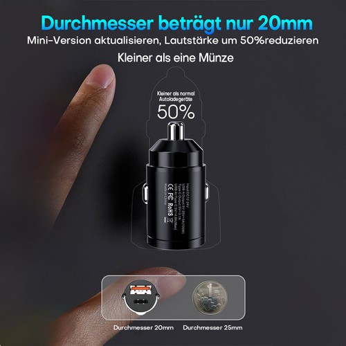 Auto Schnell Ladegerät USB & USB-C | Handy Stecker KFZ Zigarettenanzünder | Auto - Bild 9 von 15