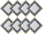 Home Bargains Plus Square Fabric Napkins, Set Of 8 Border Blue 