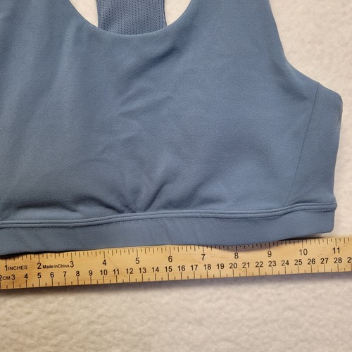 Athleta Girl Light Blue Racerback Sports Bra Large L/12 Inserts - Picture 7 of 7