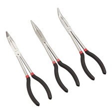 Amazon Basics Extra Long Reach Needle Nose Pliers 3 Count Pack Of 1 , Black