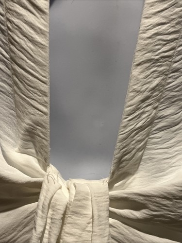 CALVIN KLEIN Women's White Long Sleeve Pleated Front Open Blouse Top M NWT - Picture 6 of 14