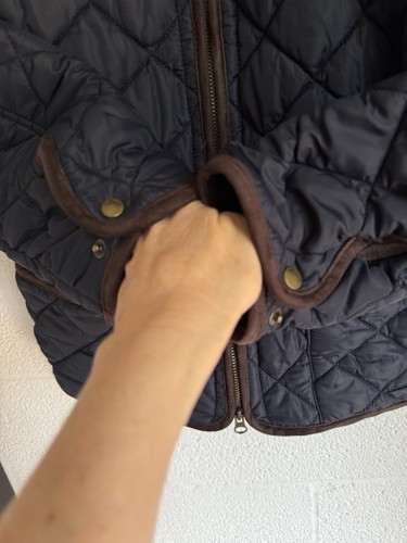 EUC JOULES Quilted Stafford Jacket Riding Coat GIRLS SIZE 11-12 Navy Blue Zip - Picture 3 of 9