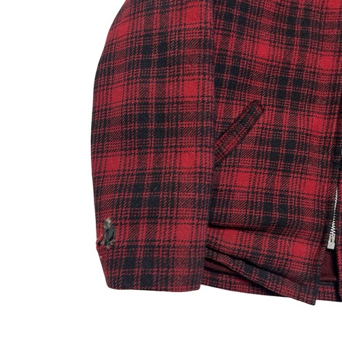 Vintage Woolrich Jacket Youth 18 XL Red Black Buffalo Plaid Zip Fleece Lined 90s - Picture 4 of 15