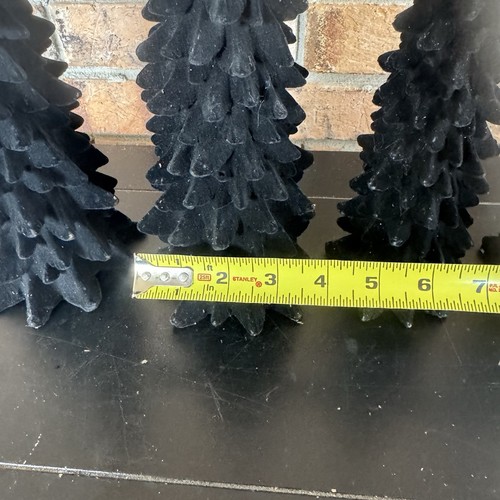 Juego de 4 Árboles de Navidad de Terciopelo Negro Decoración - Mesa de Navidad Moderna - Imagen 7 de 7