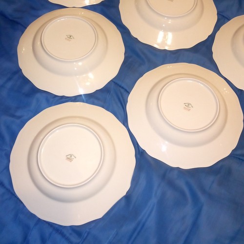 6 Havilland Bavaria Germany Pink Roses 8.5" Soup Bowls NICE! Gold Trim Scalloped - Picture 7 of 10