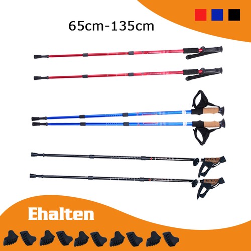 Neu Nordic Walking Teleskop Stöcke Wander Trekking schnellen Lieferung with Pads