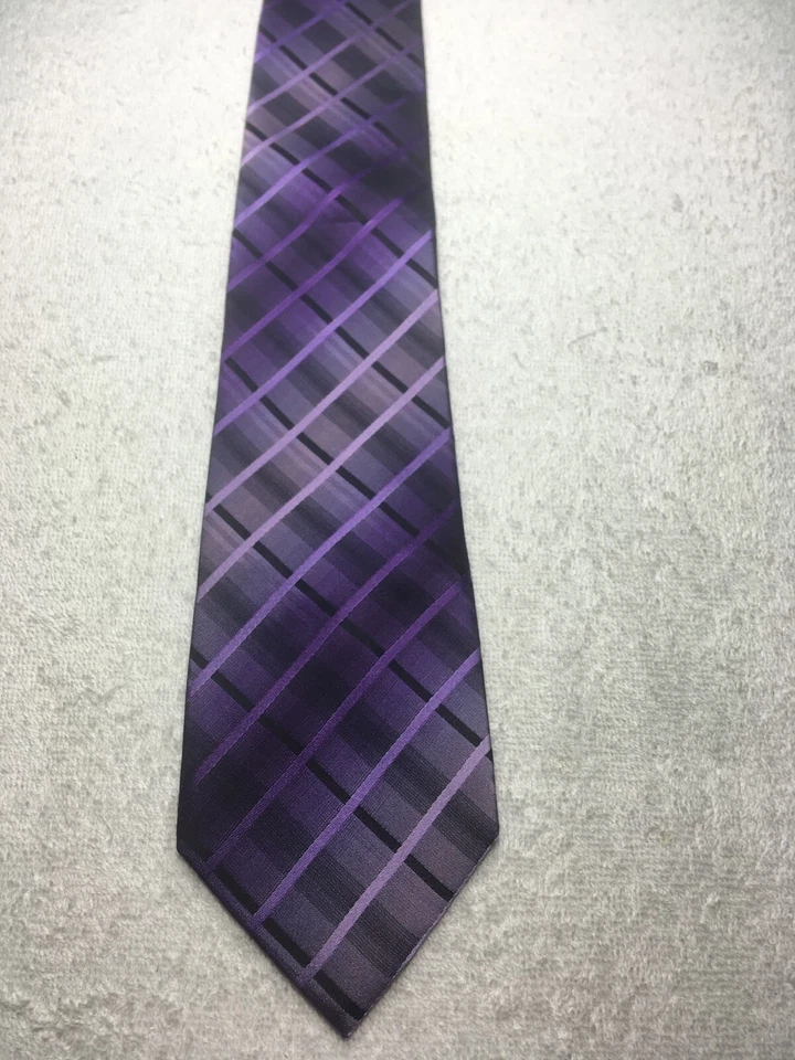 ALFANI CORBATA HOMBRE MORADO Y NEGRO CUADROS 3,5 X 60 Foto 2 de 4