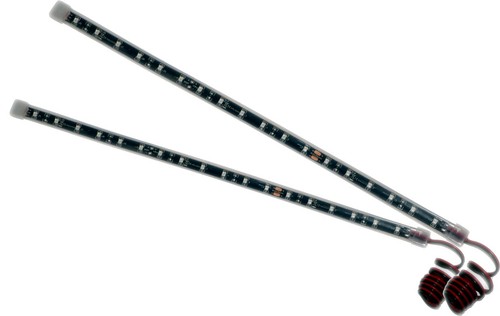 2x LKW Fußraumbeleuchtung Rot Red LED Strip Streifen Leiste 33cm 18 SMD 24V IP65 - Picture 3 of 8