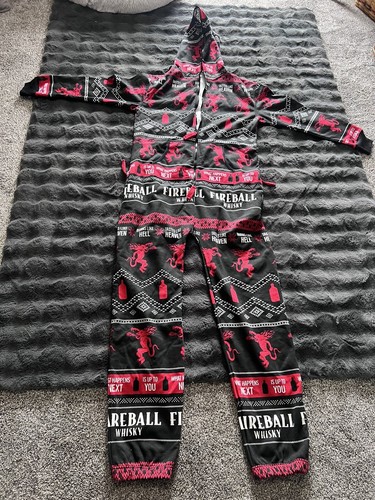 Fireball Whisky Uomo Onsie 2XL Zip Up Pubblicità Brutto Natale - Foto 2 di 10