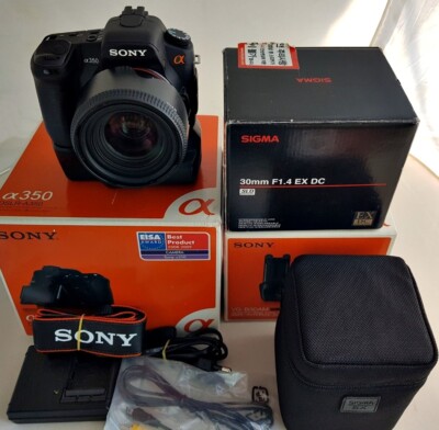 Sony Alpha a350 14.2MP DSLR Camera-Black,w/sigma 30mm/1.4 Lens