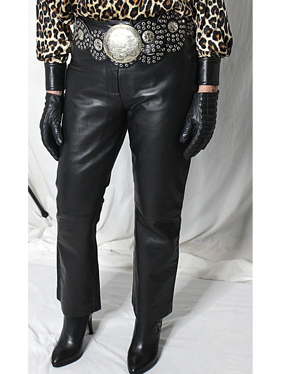 Womens Leather Pants Black Lambskin SOFT Size 2-4 Vintage Womens Leather Pants Black Lambskin SOFT Size 2-4 Vintage