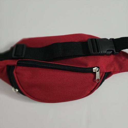 Folgers Logo Waist Fanny Pack Travel Zipper Adjustable Red Black Port & Company - Picture 19 of 24