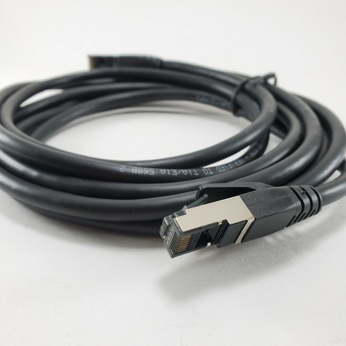 KabelDirekt – Ethernet Cable Cat 8 SF/FTP RJ45 - 10 ft - black - Picture 1 of 8