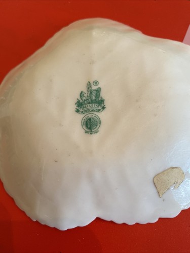 Belleek Ireland Vintage Porzellan Bergahornblatt Mint/ Nuss Dekor - Bild 4 von 4