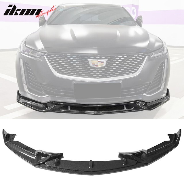 Fits 20-23 Cadillac CT5 3PC Carbon Fiber Print PP Front Bumper Lip Chin Spoiler Fits 20-23 Cadillac CT5 3PC Carbon Fiber Print PP Front Bumper Lip Chin Spoiler