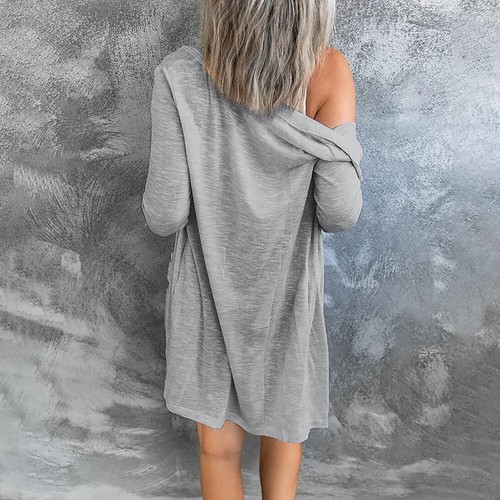 Women's Cardigan Long Sleeve Open Front Jacket Buttons Casual Loose Top Blouse - Picture 11 of 28