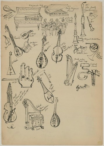 Early 20th Century Pen and Ink Drawing - A Study of Instruments - Photo 2 sur 2