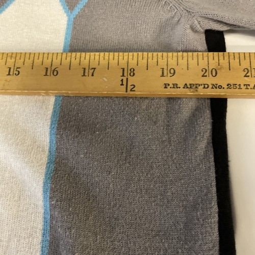 Vuarnet Sport Sweater Men’s Abstract Argyle Black, Gray, Red Cotton Sz M VTG - Picture 10 of 12