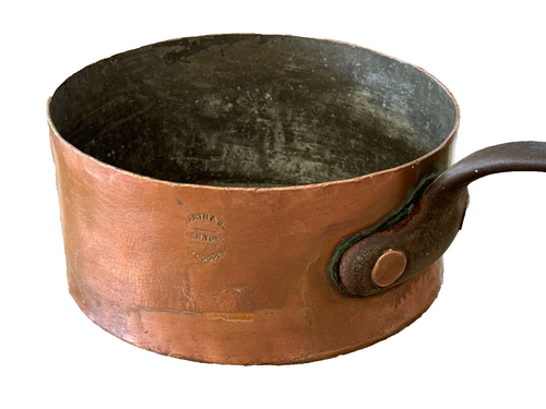 Antigua cazuela de cobre Barth & Son of New York City con mango - Imagen 4 de 14