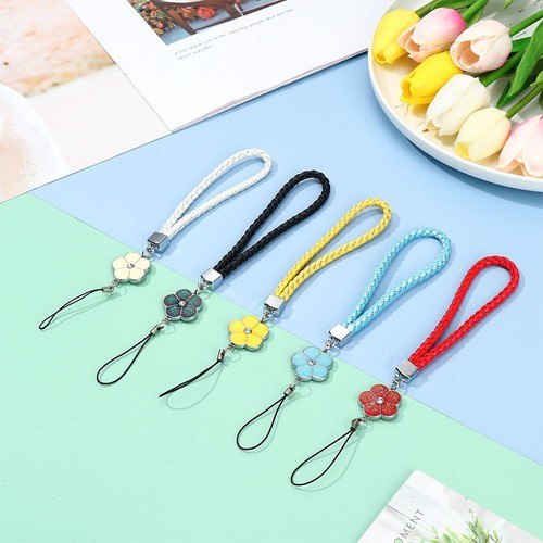 Phone Strap Lanyard Plum Blossom Woven Mobile Phone Lanyard Keychain Wrist Rope - Photo 7 sur 22