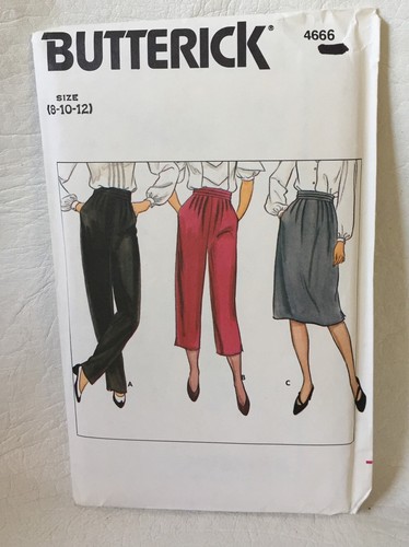 Butterick 4666 Schnittmuster Größe 8-10-12 UNGESCHNITTEN Misses Hose und Rock - Bild 1 von 2
