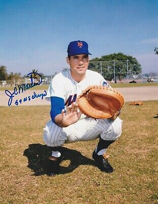 J.C. MARTIN NEW YORK METS 1969 WS CHAMPS ACTION SIGNED 8x10