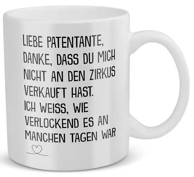 Patentante Geschenk Taufpatin Tasse Patin Geburtstag Weihnachten Idee Frauen