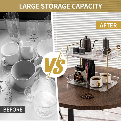 Coffee Bar Accessories,Coffee Station Organizers,Large Capacity Storage with Dra - 第 3/6 張圖片