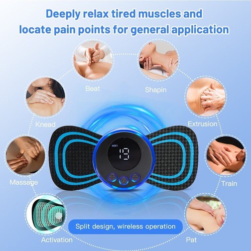 Mini Portable Neck Massager Patch Device w/ Remote Control Back Full Body Waist - Bild 7 von 22