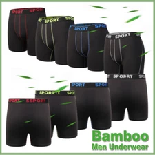 4/8 Pack Men Bamboo Underwear Breathable Boxer Briefs Soft Gym Boxers Shorts