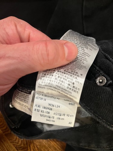 Levi's Jeans Men 36x34 (35x33) Black 505 Straight Leg - Picture 4 of 8