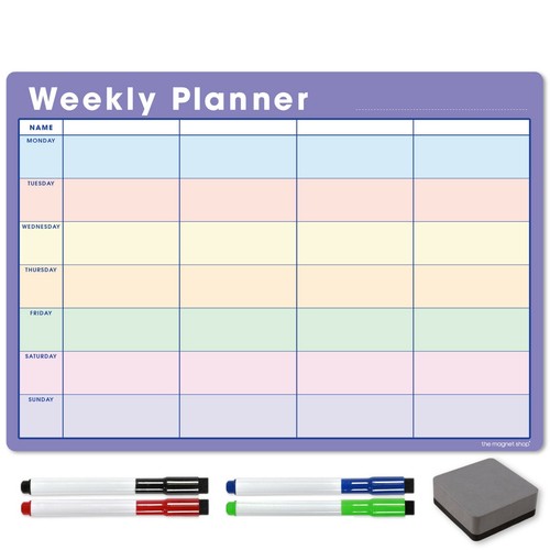 Magnetic Weekly Planner, Fridge Calendar Whiteboard, Dry Wipe Memo Board Meals - Picture 11 of 40