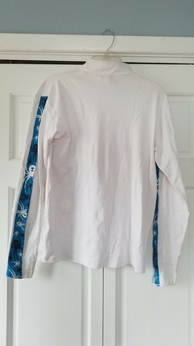 Spyder Kyds Kids Long Sleeve Pullover Top 1/4 zip Sz XXL White / Blue Layering - Picture 3 of 5