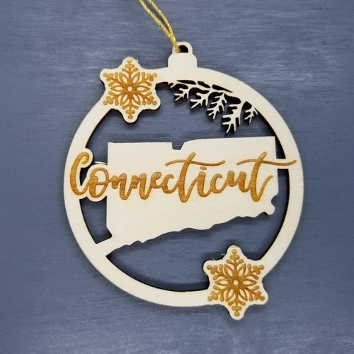 HappyWoodProducts Connecticut Ornament - Thumbnail 3