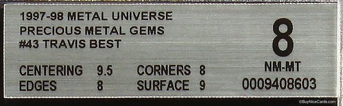 1997 Travis Best Metal Universe Precious Metal Gems PMG Red /100 # 43 BGS 8 - Picture 2 of 4