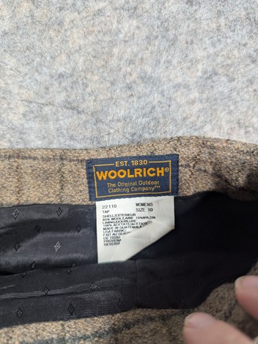 Vintage Woolrich Tan Brown Plaid Pencil Skirt Size 10 Wool Blend Old Money - Picture 4 of 7