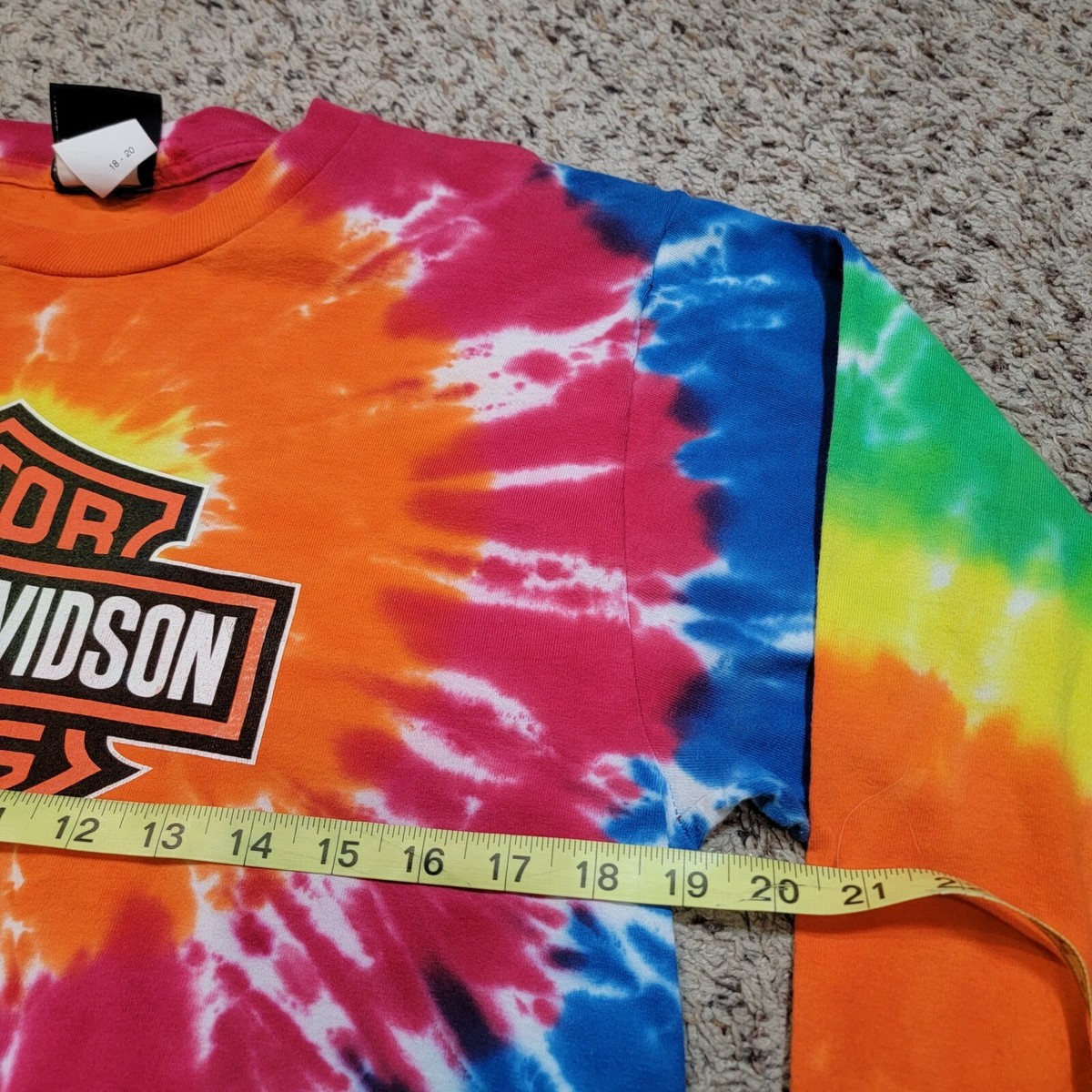 HARLEY DAVIDSON VINTAGE 2002 RAINBOW TIE DYE TEE, YOUTH SIZE HARLEY DAVIDSON VINTAGE 2002 RAINBOW TIE DYE TEE, YOUTH SIZE