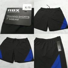 RBX Training Shorts Mens XL Black Wicking Quick Dry Performance 7" Cross Fit