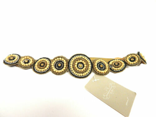 Size M Vintage 1980s Womens Statement Belt Cabochon Elastic Gold Tone Gypsy Boho Vintage Gold Concho Chain Belt: Western Boho Statement Waist  main image 4