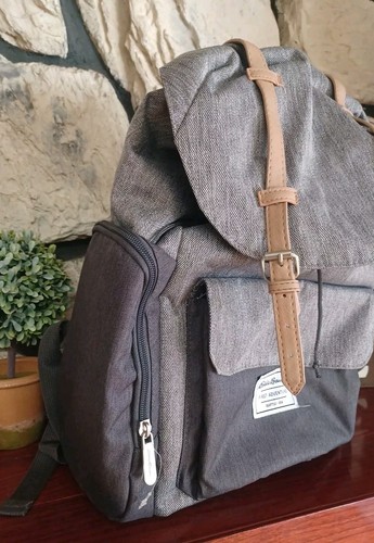 Eddie Bauer Legend Backpack Diaper Bag w/ 7 Pockets, Grey Heather Color - Picture 2 of 4