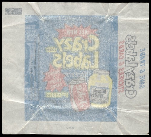 1979 FLEER CRAZY LABELS  STICKERS 1ST SERIES WRAPPER Type 1 - Picture 2 of 2