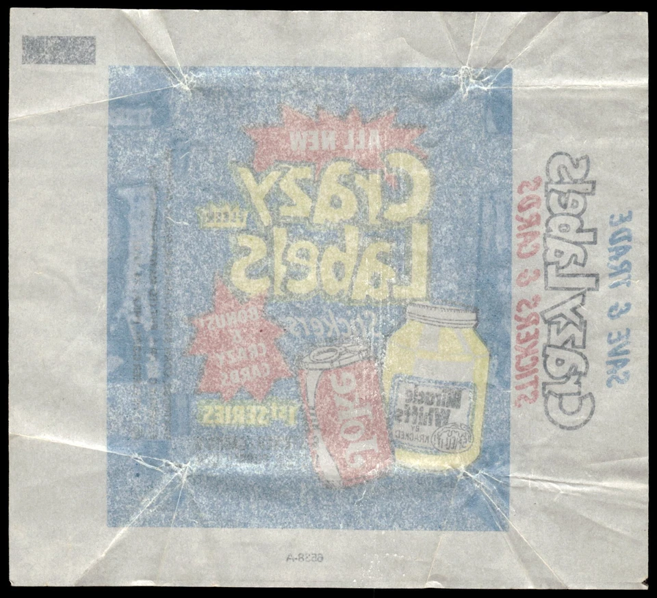 1979 FLEER CRAZY LABELS  STICKERS 1ST SERIES WRAPPER Type 1 - Image 2 of 2