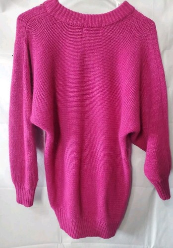 P.A. International Magenta Sweater 3/4 sleeve Sz S Mohair Silk & Angora - Picture 5 of 10