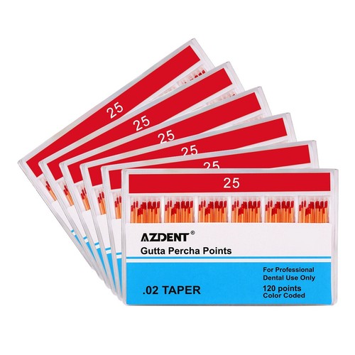 10Packs AZDENT Dental Gutta Percha Points 0.02 Taper 25# Endodontics 120pcs/pack - Picture 11 of 12