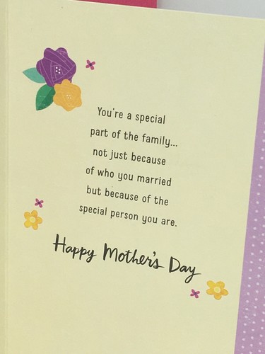 Hallmark Happy Mother's Day Card SISTER IN-LAW Flowers Glitter NEW 8x5.5 - Picture 3 of 6
