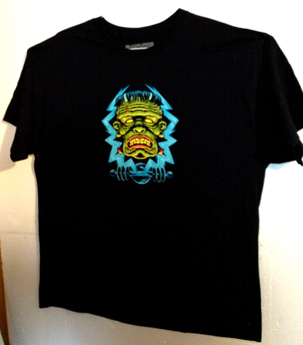Frankenstein Monster Lightning Bolts Loot Crate Exclusive Shirt New NOS Sz LG - Picture 2 of 3