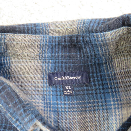 Crofts & Barrow Shirt Mens XLarge XL Blue Flannel Outdoors Hike Hiking Camping - Picture 15 of 17