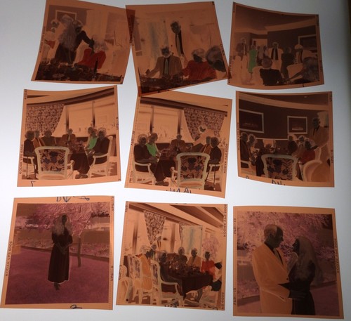 #26 Lot 99 Vtg COLOR Snapshot Photo NEGATIVES Family WEDDING Party Ceremony - Picture 14 of 17
