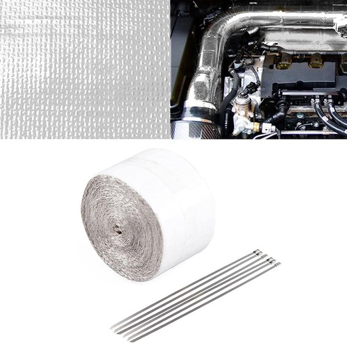 Silver Exhaust Pipe Insulation Thermal Heat Wrap 2"x50' Motorcycle Header - Picture 5 of 10